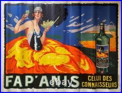 Fap Anis Original Vintage Liquor Poster c1920 by Maurice Delval