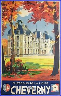France Cheverny Champseix SNCF, Affiche ancienne tourisme/original travel poster