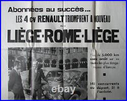 G365 1 Affiche Liege Rome Liege Les 4 CV Renault Format 65 X 100 CM