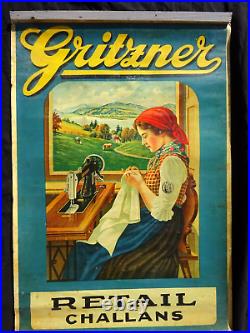 GRITZNER Affiche sur tôle en zinc Machine à coudre Challans Retail Vendée 1910