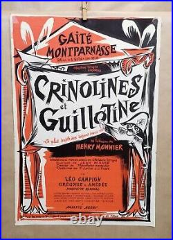 Gaite Montparnasse Paris Crinolines Guillotine Théâtre Affiche Poster Original