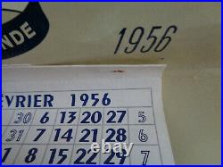 Géo HAM affiche calendrier publicitaire 1956 motocyclette BSA garage gendarme 1
