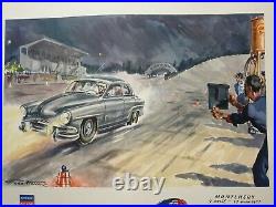 Geo Ham Affiche Ancienne Simca Montlhery 1957 Record Monde 100000km