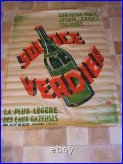 Géo YRRAB affiche originale couleur 1931 SOURCE VERDIER 160 x 120 cm Avèze GARD
