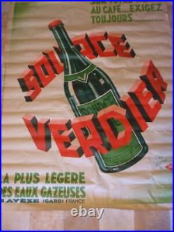 Géo YRRAB affiche originale couleur 1931 SOURCE VERDIER 160 x 120 cm Avèze GARD