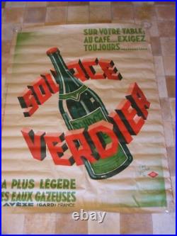 Géo YRRAB affiche originale couleur 1931 SOURCE VERDIER 160 x 120 cm Avèze GARD