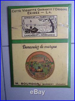 Glassoid camembert de Normandie M. BOURDON Barbery circa 1950 L'émaillo gravure