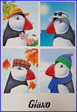 Glaxo Affiche Publicitaire Originale Pingouin Gsk 80's