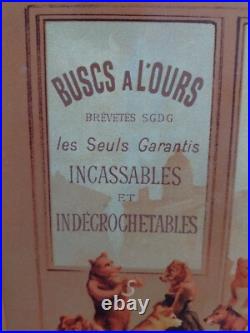 Grand Carton Publicitaire Busc A L'ours, Fin Xixème, Imprimerie Pacon, Paris, Tbe