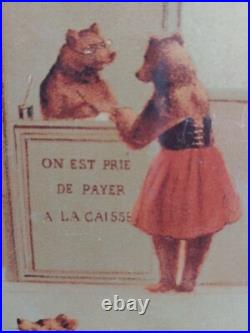 Grand Carton Publicitaire Busc A L'ours, Fin Xixème, Imprimerie Pacon, Paris, Tbe