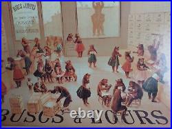 Grand Carton Publicitaire Busc A L'ours, Fin Xixème, Imprimerie Pacon, Paris, Tbe