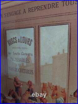 Grand Carton Publicitaire Buscs A L'ours, Fin Xixème, Imprimerie Pacon, Paris, Tbe