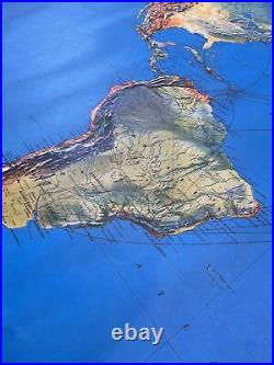 Grande AFFICHE ANCIENNE de JEAN MASSÉ AIR FRANCE Planisphère 117205 cm 1978