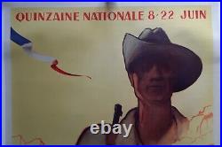 Grande Affiche 1950 Aide aux Combattants d'Indochine J. Picard Guerre du Vietnam