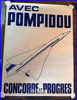 Grande Affiche Pompidou- Concorde et progrès 1969