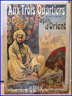 Grande Affiche René Péan Aux Trois Quartiers Tapis d'Orient Tirage off set