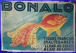 Grande Affiche originale Tissus BONALO Le MONNIER 1932 (2e Edit 1933) 234x157c