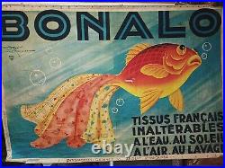 Grande Affiche originale Tissus BONALO Le MONNIER 1932 (2e Edit 1933) 234x157c