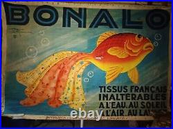 Grande Affiche originale Tissus BONALO Le MONNIER 1932 (2e Edit 1933) 234x157c