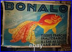 Grande Affiche originale Tissus BONALO Le MONNIER 1932 (2e Edit 1933) 234x157c