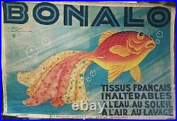 Grande Affiche originale Tissus BONALO Le MONNIER 1932 (2e Edit 1933) 234x157c