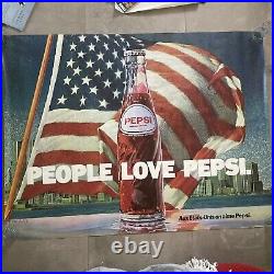 Grande affiche Originale PEPSI par MICHEL JOUIN 1981- 117 x 155 cm PARFAIT ETAT