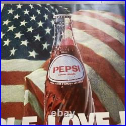 Grande affiche Originale PEPSI par MICHEL JOUIN 1981- 117 x 155 cm PARFAIT ETAT