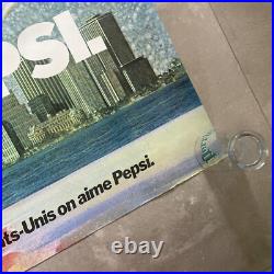 Grande affiche Originale PEPSI par MICHEL JOUIN 1981- 117 x 155 cm PARFAIT ETAT