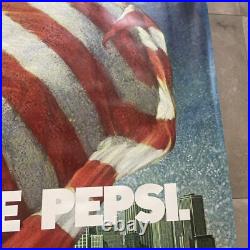 Grande affiche Originale PEPSI par MICHEL JOUIN 1981- 117 x 155 cm PARFAIT ETAT