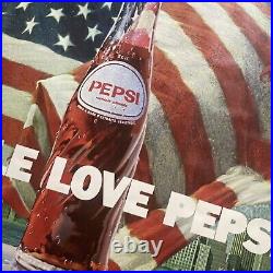 Grande affiche Originale PEPSI par MICHEL JOUIN 1981- 117 x 155 cm PARFAIT ETAT