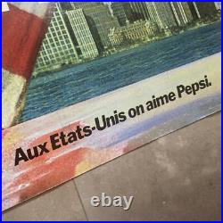 Grande affiche Originale PEPSI par MICHEL JOUIN 1981- 117 x 155 cm PARFAIT ETAT