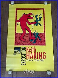 Grande affiche ancienne KEITH HARING EXPOSITION LYON 2008 80 X 120