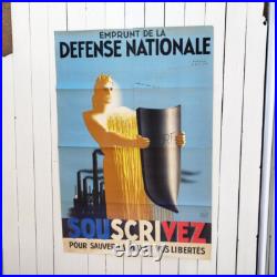 Grande affiche originale Emprunts de la défense nationale, Paul colin