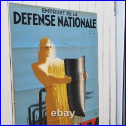 Grande affiche originale Emprunts de la défense nationale, Paul colin