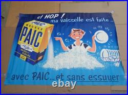 Grande affiche originale des années 50 lessive Paic 160 cm x 117 cm, Frémond