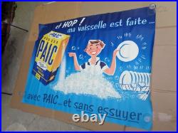 Grande affiche originale des années 50 lessive Paic 160 cm x 117 cm, Frémond