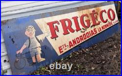 Grandes tôles publicitaire FRIGECO ancienne