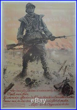 Guerre 1914-18 poilus Marne ON NE PASSE PAS par M. Neumont AFFICHE /R78