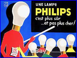 Guy Georget Affiche Ancienne Pour Les Lampes Philips CI 1960