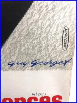 Guy Georget Trains Autos Couchettes Affiche Originale Très Rare 1968