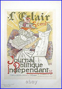 H. THOMAS Journal L'ECLAIR, Maîtres de l'Affiche 1900. Chromolithographie