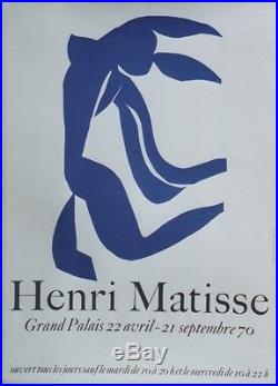 HENRI MATISSE EXPOSITION GRAND PALAIS 1970 Affiche originale entoilée