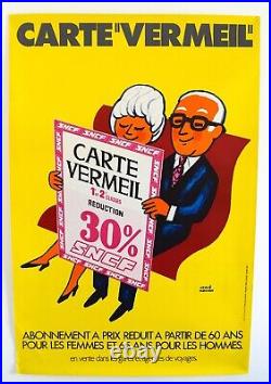 Hervé Morvan Carte Vermeil Affiche Originale Tres Rare 1973