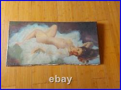 Impression Sur Toile Du Peintre Earl Moran Des Annees 70's, Pin Up, Pinup