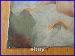 Impression Sur Toile Du Peintre Earl Moran Des Annees 70's, Pin Up, Pinup