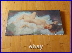 Impression Sur Toile Du Peintre Earl Moran Des Annees 70's, Pin Up, Pinup