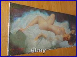 Impression Sur Toile Du Peintre Earl Moran Des Annees 70's, Pin Up, Pinup