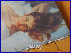 Impression Sur Toile Du Peintre Earl Moran Des Annees 70's, Pin Up, Pinup