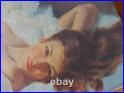 Impression Sur Toile Du Peintre Earl Moran Des Annees 70's, Pin Up, Pinup