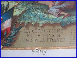 Indochine Tonkin Cochinchine Affiche Litho Ancienne 1870